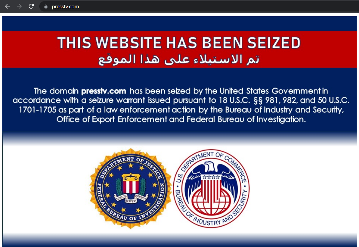 presstvcom domain seized US government