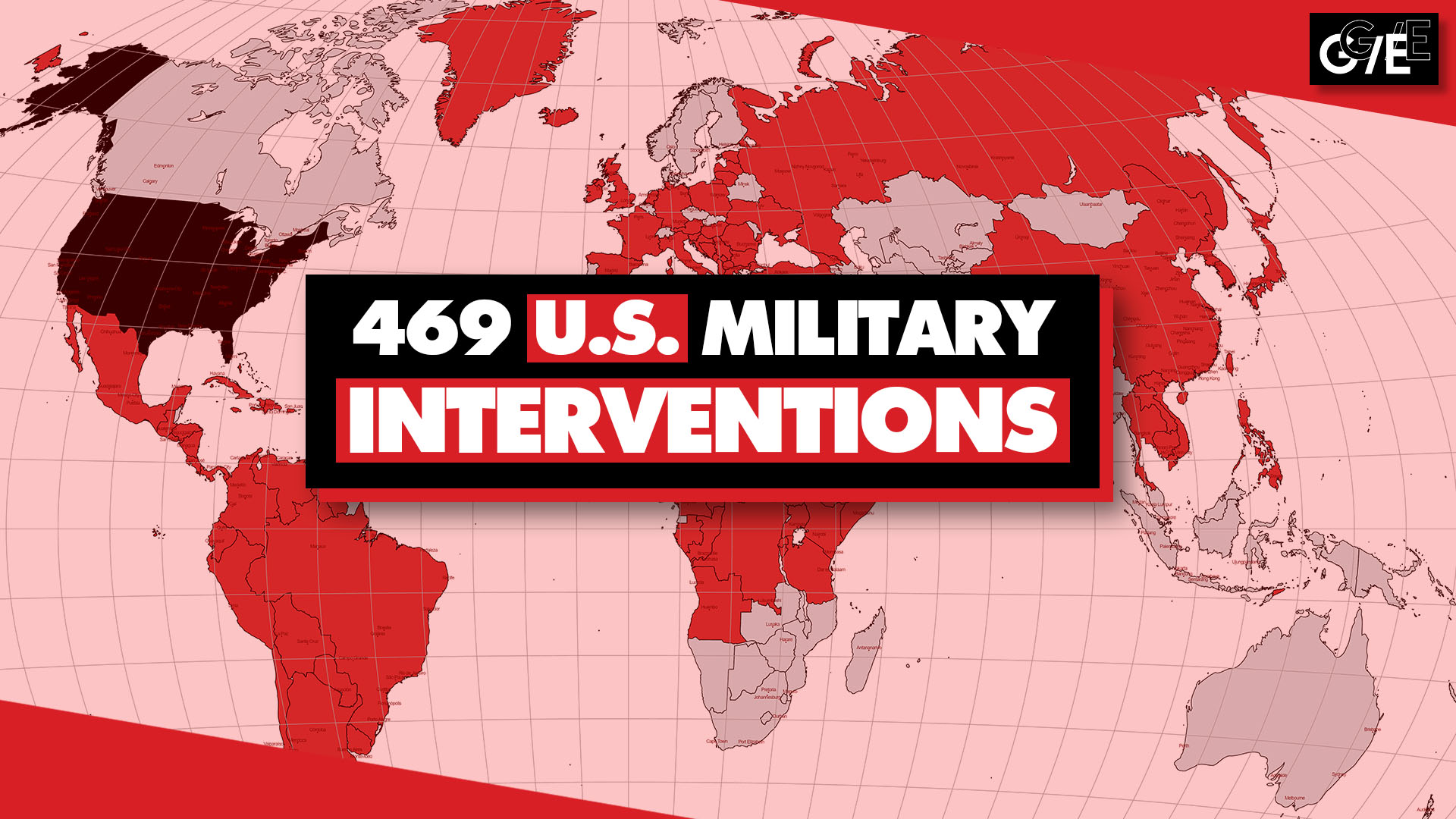 Countries 469 US military interventions map