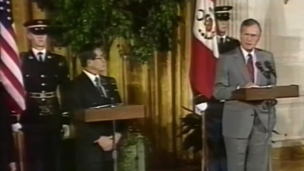 George H W Bush Fujimori Peru White House